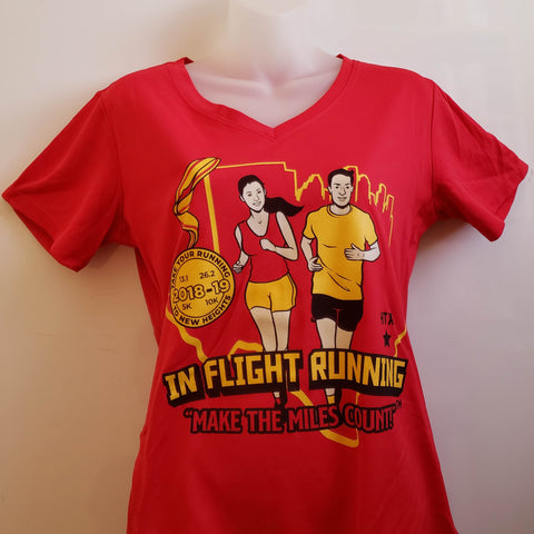 2018-19 In Flight Running - Women's Dry Fit T - Medal Time - Red