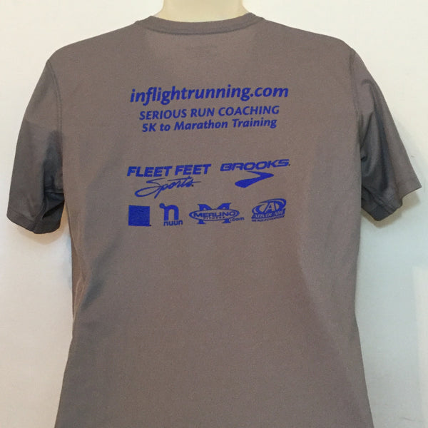 2015-16 In Flight Running - Men's T -  Dry Fit - New Logo - Gray
