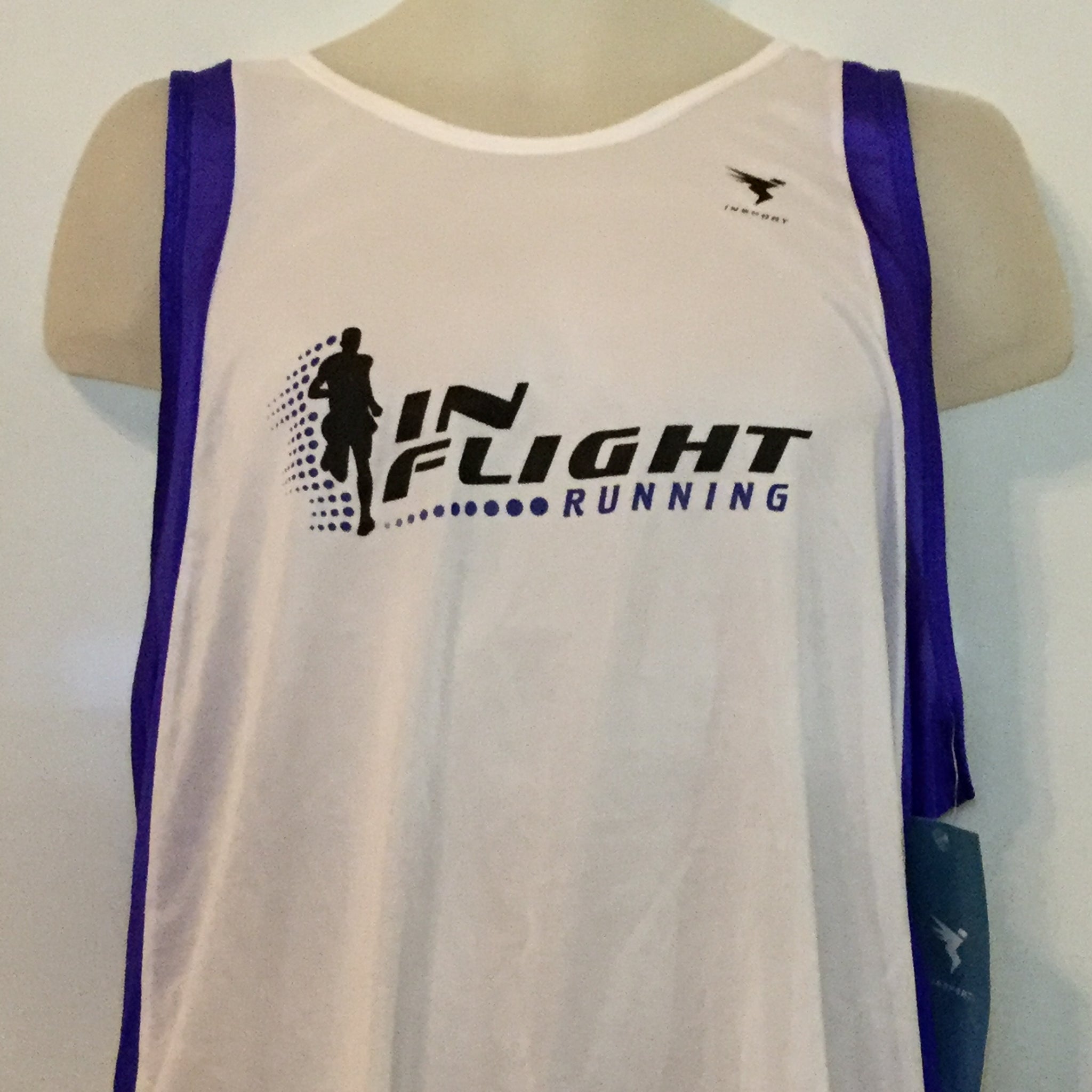 2005-06 In Flight Running - Men's Tank - Dry Fit - White/Blue