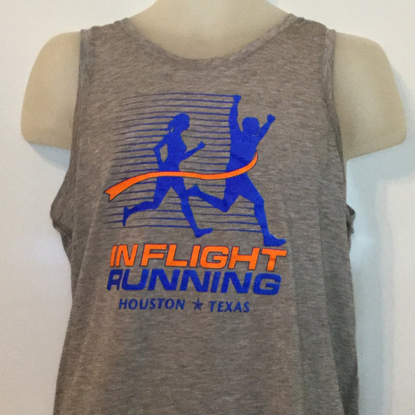 2015-16 In Flight Running - Men's Tank - Dry Fit - New Logo - Light Gray