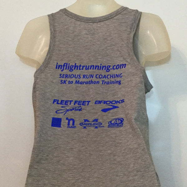 2015-16 In Flight Running - Men's Tank - Dry Fit - New Logo - Light Gray