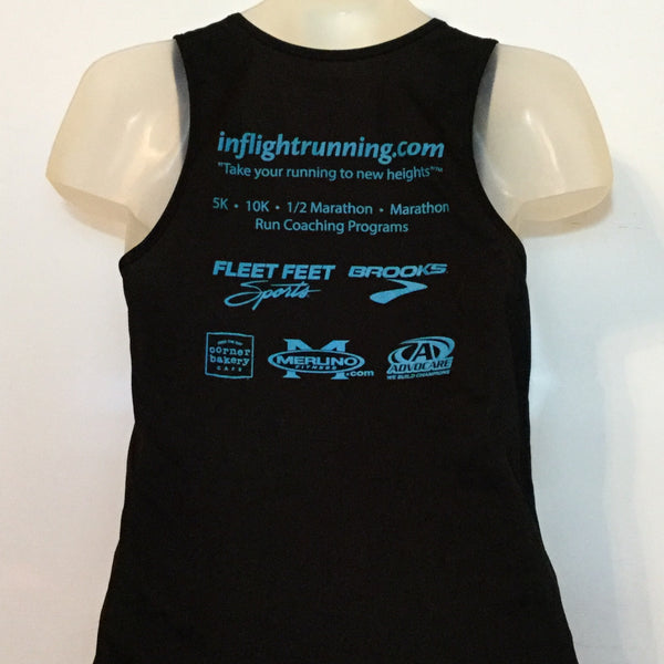 2016-17 In Flight Running - Women's Tank -  Dry Fit - New Logo Black/Gray